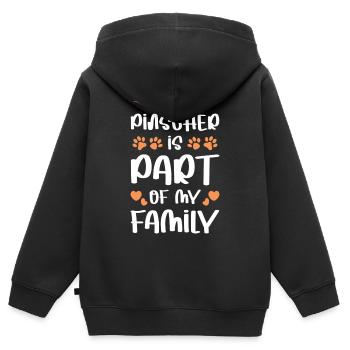 Pinscher - Sweat Premium à capuche zippé enfant bio - noir - Dos - AI Model Kid Male (0cm)