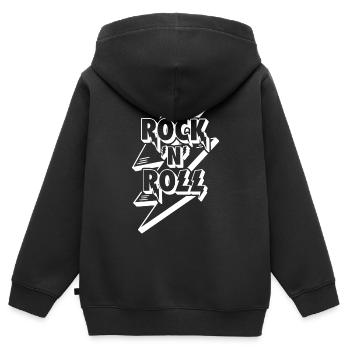 Rock 'n' Roll Lightning Bolt 3D-Logo - Kinder Premium Organic Zip Hoodie - Schwarz - Hinten - AI Model Kid Male (0cm)
