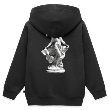 Sculpture en marbre : Danse - Sweat Premium à capuche zippé enfant bio - noir - Dos - AI Model Kid Male (0cm)