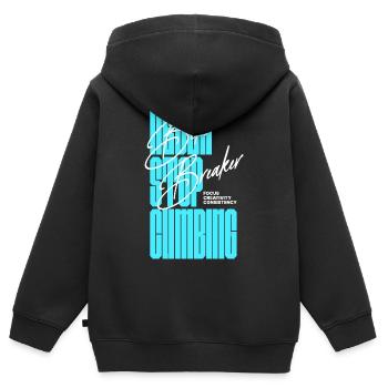 Beta Breaker motivational modern Climbing Design - Kids Premium Organic Zip-up Hoodie - black - Back - AI Model Kid Male (0cm)