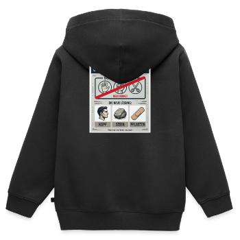 Kopf Stein Pflaster Konfliktlösung - Kinder Premium Organic Zip Hoodie - Schwarz - Hinten - AI Model Kid Male (0cm)