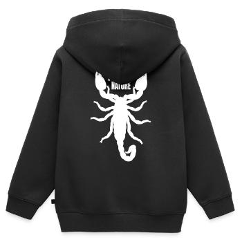 Gift-Natur: Skorpion - Kinder Premium Organic Zip Hoodie - Schwarz - Hinten - AI Model Kid Male (0cm)