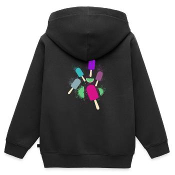 wassereis, bunt,eis,sommer,buntes eis,urlaub - Kinder Premium Organic Zip Hoodie - Schwarz - Hinten - AI Model Kid Male (0cm)