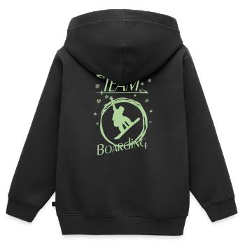 Team Boarding Snowboarding - Kinder Premium Organic Zip Hoodie - Schwarz - Hinten - AI Model Kid Male (0cm)