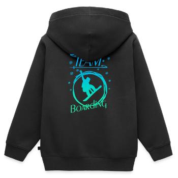 boarden boarding - Kinder Premium Organic Zip Hoodie - Schwarz - Hinten - AI Model Kid Male (0cm)