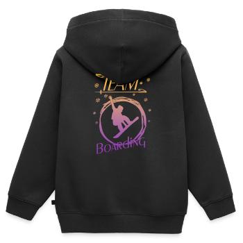 Boarding is my passion - Kinder Premium Organic Zip Hoodie - Schwarz - Hinten - AI Model Kid Male (0cm)