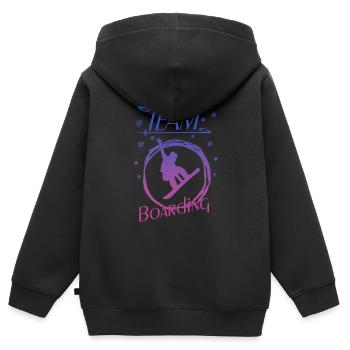 Boarding Snowboarding Boarder - Kinder Premium Organic Zip Hoodie - Schwarz - Hinten - AI Model Kid Male (0cm)
