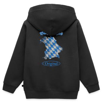 Bayern, bayrisches original - Kinder Premium Organic Zip Hoodie - Schwarz - Hinten - AI Model Kid Male (0cm)