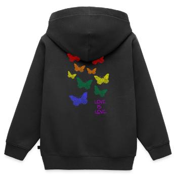 Regenbogen Rainbow LGBTQ CSD - Kinder Premium Organic Zip Hoodie - Schwarz - Hinten - AI Model Kid Male (0cm)