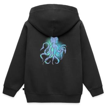 tintenfisch - Kinder Premium Organic Zip Hoodie - Schwarz - Hinten - AI Model Kid Male (0cm)