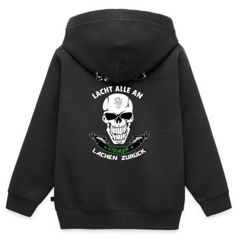 Steiermark - Kinder Premium Organic Zip Hoodie - Schwarz - Hinten - AI Model Kid Male (0cm)