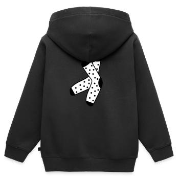 Chaussettes Bas Vetements Pieds - Sweat Premium à capuche zippé enfant bio - noir - Dos - AI Model Kid Male (0cm)