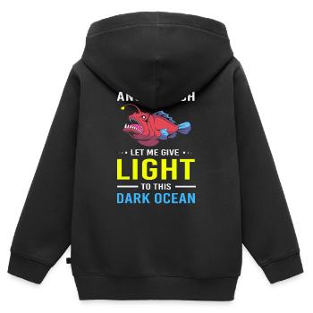 Frogfish - Kids Premium Organic Zip-up Hoodie - black - Back - AI Model Kid Male (0cm)