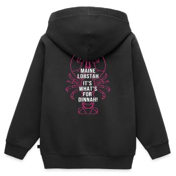 Homard Fruits de mer Homard du Maine Langouste - Sweat Premium à capuche zippé enfant bio - noir - Dos - AI Model Kid Male (0cm)