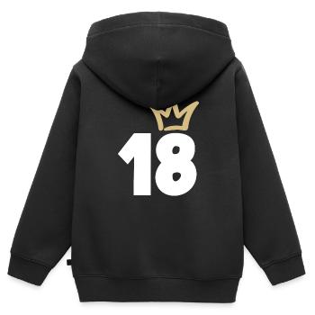 18. Geburtstag Goldene Krone - Kinder Premium Organic Zip Hoodie - Schwarz - Hinten - AI Model Kid Male (0cm)
