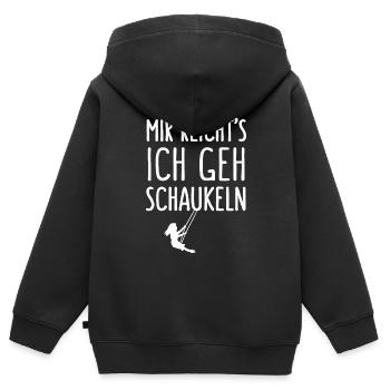 Mir Reichts Ich Geh Schaukeln Spielplatz Motto - Kinder Premium Organic Zip Hoodie - Schwarz - Hinten - AI Model Kid Male (0cm)