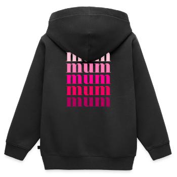 mum rosa - Kinder Premium Organic Zip Hoodie - Schwarz - Hinten - AI Model Kid Male (0cm)