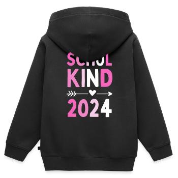Schulkind 2024 Einhorn 1. Klasse Herz Einschulung - Kinder Premium Organic Zip Hoodie - Schwarz - Hinten - AI Model Kid Male (0cm)