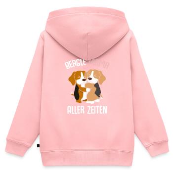 Meilleure maman beagle - Sweat Premium à capuche zippé enfant bio - rose - Dos - AI Model Kid Female (0cm)