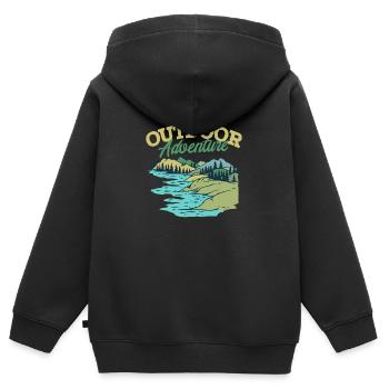 Outdoor Adventure Naturliebhaber - Kinder Premium Organic Zip Hoodie - Schwarz - Hinten - AI Model Kid Male (0cm)