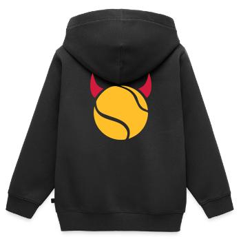 Tennis - Kinder Premium Organic Zip Hoodie - Schwarz - Hinten - AI Model Kid Male (0cm)