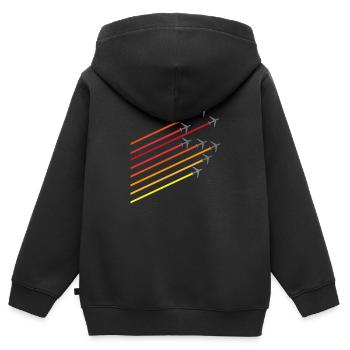 fliegen - Kinder Premium Organic Zip Hoodie - Schwarz - Hinten - AI Model Kid Male (0cm)