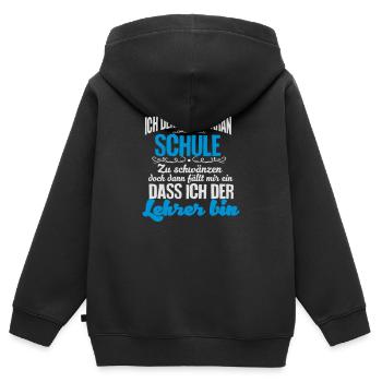 lehramt - Kinder Premium Organic Zip Hoodie - Schwarz - Hinten - AI Model Kid Male (0cm)