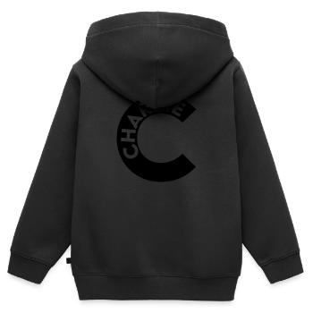 NATO C - Kinder Premium Organic Zip Hoodie - Schwarz - Hinten - AI Model Kid Male (0cm)