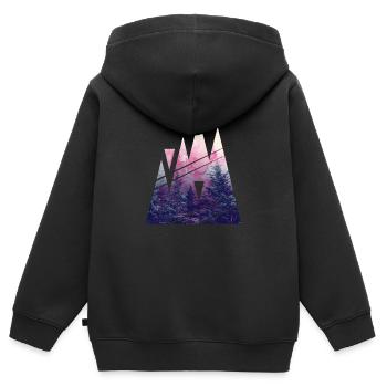 Shape of Woods - Kinder Premium Organic Zip Hoodie - Schwarz - Hinten - AI Model Kid Male (0cm)