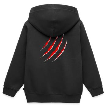 zéro griffe - Sweat Premium à capuche zippé enfant bio - noir - Dos - AI Model Kid Male (0cm)