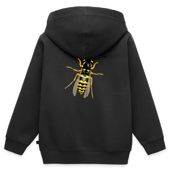 Wespe - Kinder Premium Organic Zip Hoodie - Schwarz - Hinten - AI Model Kid Male (0cm)