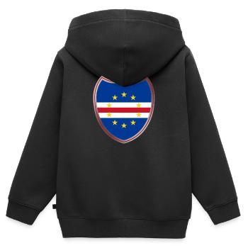 Cap-Vert (Cape Verde_Wappen) - Sweat Premium à capuche zippé enfant bio - noir - Dos - AI Model Kid Male (0cm)