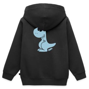 Dinosaurier - Tyrannusaurus Rex - Sweat Premium à capuche zippé enfant bio - noir - Dos - AI Model Kid Male (0cm)