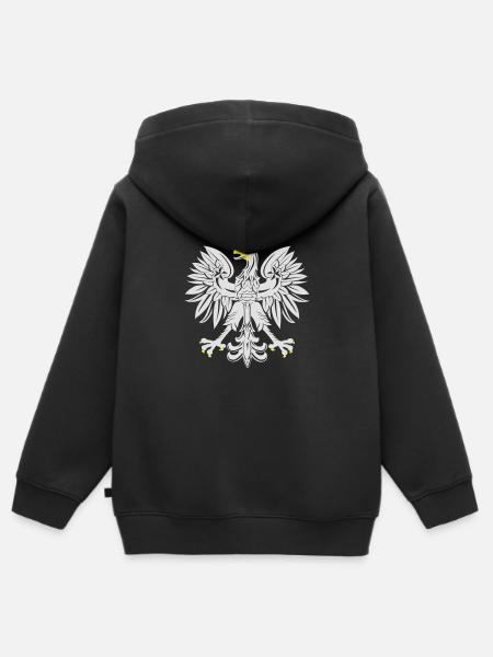 Orzeł - Kids Premium Organic Zip-up Hoodie - black
