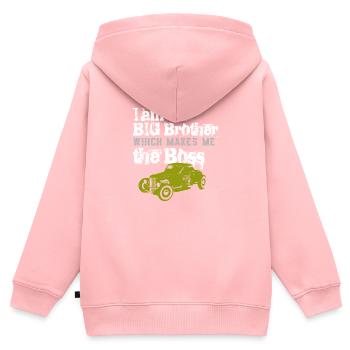 big brother - Kinder Premium Organic Zip Hoodie - Rosa - Hinten - AI Model Kid Female (0cm)