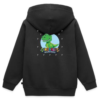 Dinosaurs Adventures - Kinder Premium Organic Zip Hoodie - Schwarz - Hinten - AI Model Kid Male (0cm)