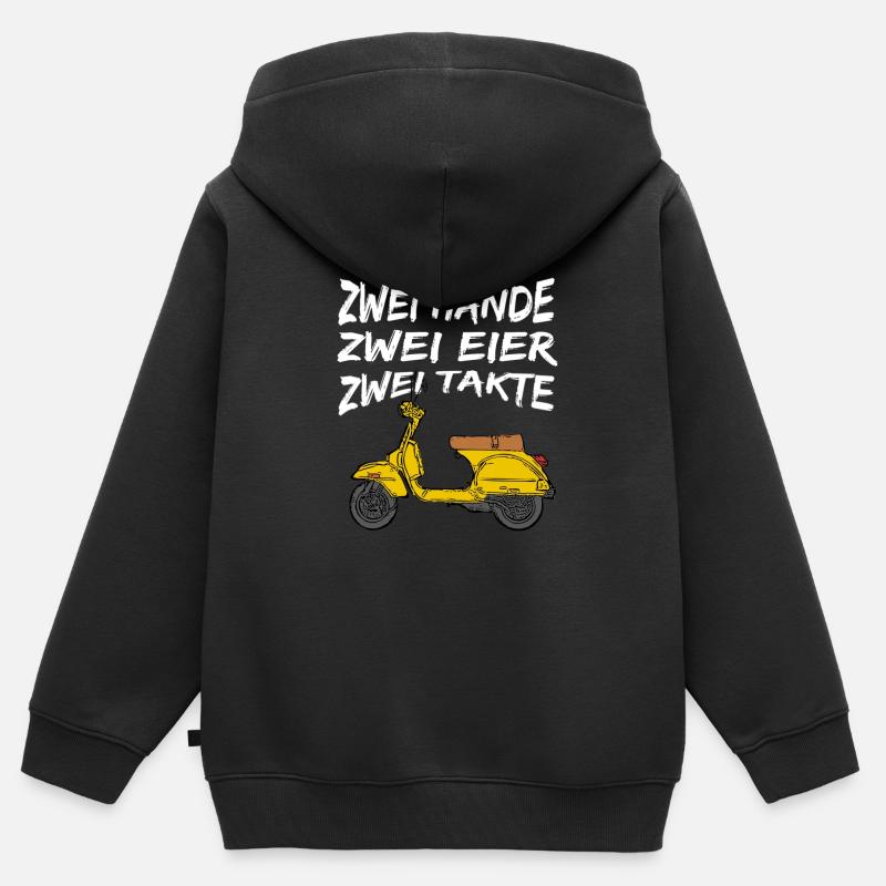 Zweitakter Motorroller - Kinder Premium Organic Zip Hoodie - Schwarz
