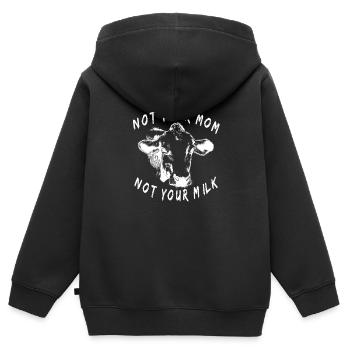 Milch ist Ungesund - Kinder Premium Organic Zip Hoodie - Schwarz - Hinten - AI Model Kid Male (0cm)