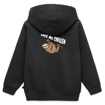 Chillen - Kinder Premium Organic Zip Hoodie - Schwarz - Hinten - AI Model Kid Male (0cm)