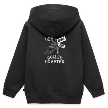 Montagnes russes De la foire Rollercoaster Fête foraine - Sweat Premium à capuche zippé enfant bio - noir - Dos - AI Model Kid Male (0cm)
