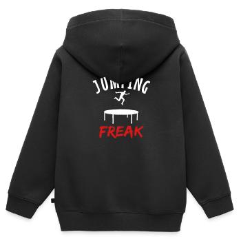 Trampolin springen Sport Springer Turnen Geschenk - Kinder Premium Organic Zip Hoodie - Schwarz - Hinten - AI Model Kid Male (0cm)