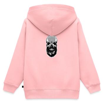 Skull beard bald head skeleton - Kids Premium Organic Zip-up Hoodie - rose - Back - AI Model Kid Female (0cm)