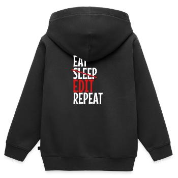Videobearbeitung Bildbearbeitung Editor PC - Kinder Premium Organic Zip Hoodie - Schwarz - Hinten - AI Model Kid Male (0cm)