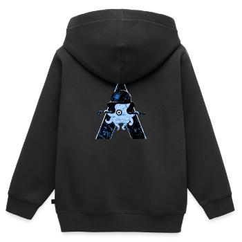A Clockwork Octopus - Kids Premium Organic Zip-up Hoodie - black - Back - AI Model Kid Male (0cm)