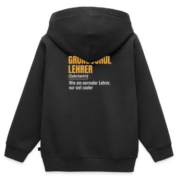 Grundschullehrer Lehrer Grundschule Geschenk - Kinder Premium Organic Zip Hoodie - Schwarz - Hinten - AI Model Kid Male (0cm)
