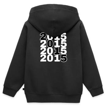2015 - Kinder Premium Organic Zip Hoodie - Schwarz - Hinten - AI Model Kid Male (0cm)