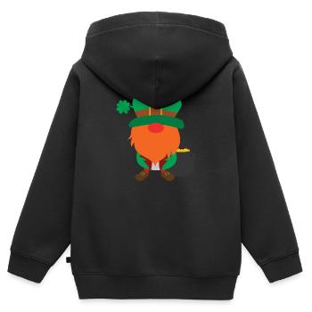 Kobold Gnom - Kinder Premium Organic Zip Hoodie - Schwarz - Hinten - AI Model Kid Male (0cm)
