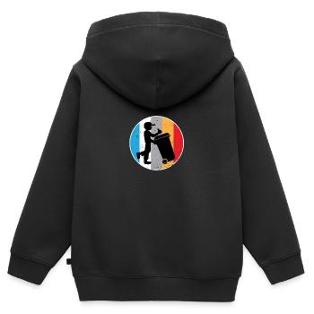 Müllmann Müllentsorgung Mülleimer Mülltrennung - Kinder Premium Organic Zip Hoodie - Schwarz - Hinten - AI Model Kid Male (0cm)
