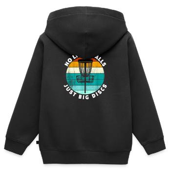 Frisbee Geschenk keine kleinen Kugeln nur große Scheibe - Kinder Premium Organic Zip Hoodie - Schwarz - Hinten - AI Model Kid Male (0cm)