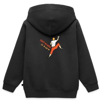 Escalade Grip Bouldern Escalade en salle - Sweat Premium à capuche zippé enfant bio - noir - Dos - AI Model Kid Male (0cm)